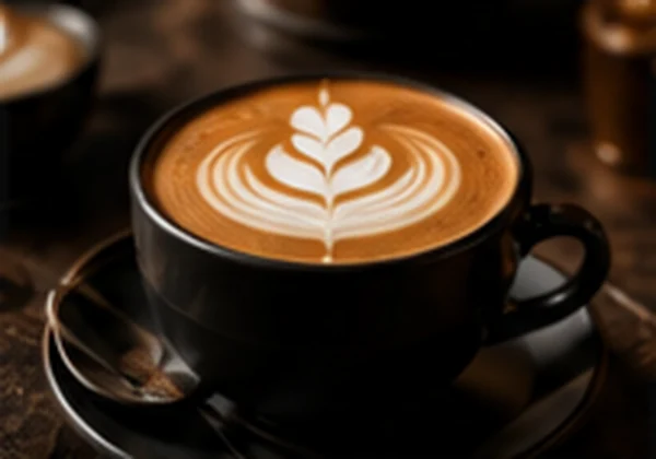 Latte with leaf art